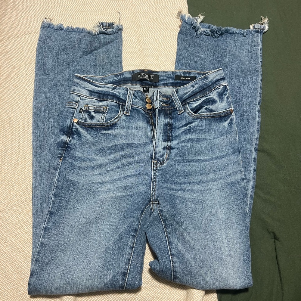 Judy Blue Distressed Blue Boot Cut Jeans